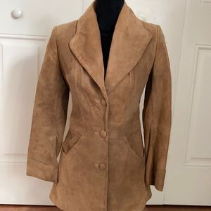 Peter Caruso Vintage Tan Suede Button front Jacket